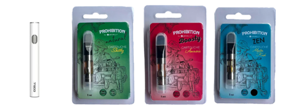 Pack Batterie CCELL M4 noir & Cartouches CBD 510 PROHIBITION